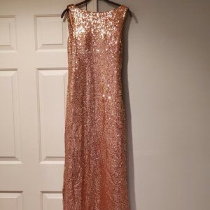 Christian Wu Rose Gold Sequin Dress